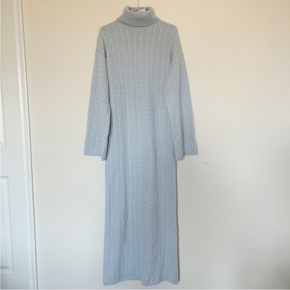 Helsa Shai Cable Knit Maxi Dress Pale Blue NWT - Picture 4 of 9